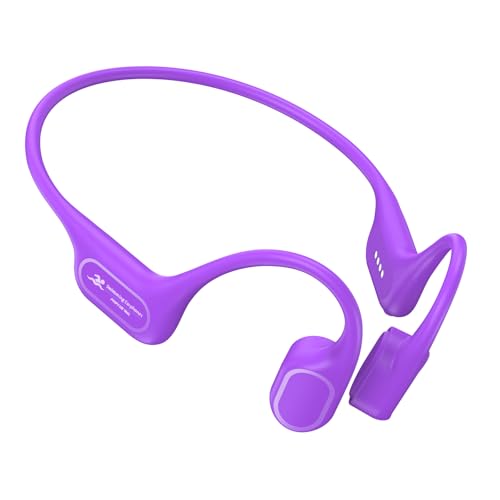 Bone Conduction Swimming Headphones, IP68 Waterproof Earbuds with 32GB MP3, Bluetooth 5.4 Open Ear Sport Earphones, Underwater Headphones for Swimming, Running, Cycling, Marathon-SurfAudio(Amethyst)