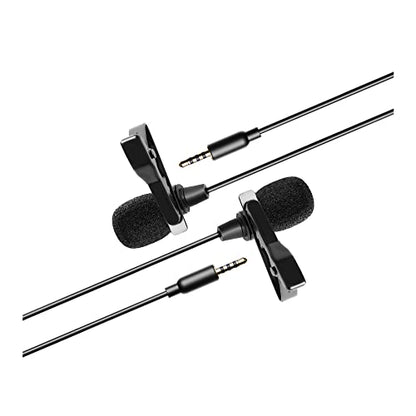 Knox Gear Omnidirectional Lavalier Microphone Multi-Pack | Hands-free clip-on design, works with most cameras and recorders, smartphones may require an adapter, (2 items)