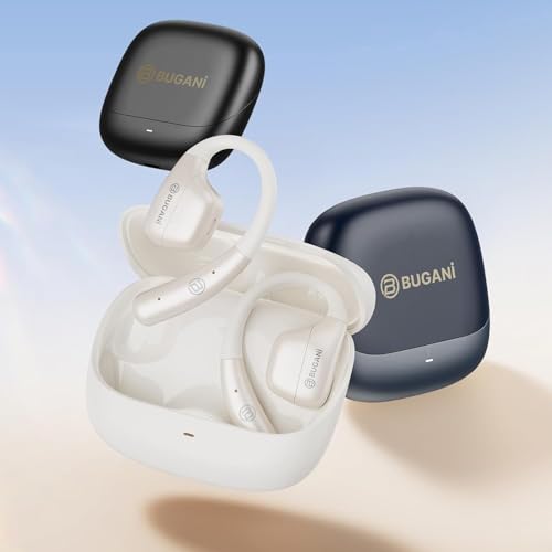 BUGANI Open Ear Earbuds, Open Ear Headphones Running Earbuds Wireless | Headphones Bluetooth Wireless 5.4, 40H Playtime, IPX5 Waterproof Earphones For Workout, Running, Sport
