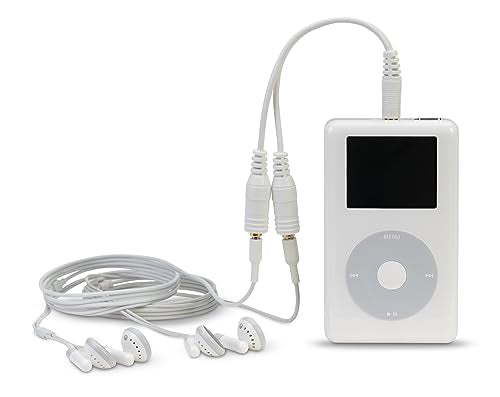 Belkin AUX Audio Cable Splitter, 3.5mm, White | Splits one audio source to two headphones, compatible with phones, tablets, laptops, and MP3 players - color: White, size: Standard