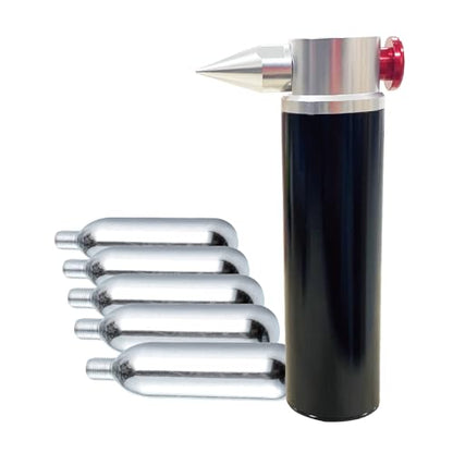 CO2 Can Air Duster Spray with 5x16g 3/8-24UNF Thread CO2 Cartridges | Non-toxic,residue-free,with powerful airflow,suitable for sensitive items such as optical components and electronic devices