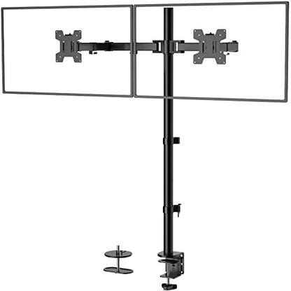 WALI Extra Tall Dual LCD Monitor Fully Adjustable Desk Mount Fits 2 Screens up to 27 inch, 22 lbs. Weight Capacity per Arm (M002XL), Black - color: Black (Dual), size: 13"-27"