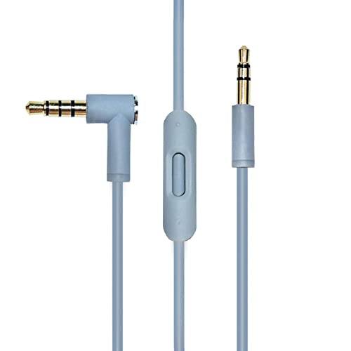 Replacement Audio Cable Cord Wire with in-line Microphone and Control Compatible with Beats Headphones Solo, Studio, Pro, Detox, Wireless Headphones(Gray) - color: Gray