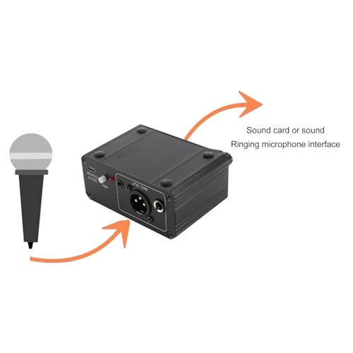 Mic Preamp, High Gain 48V Power XLR Output Mic Preamplifier, Microphone Preamp for Dynamic and Condenser Microphones Booster
