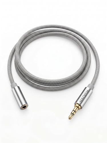 3.5mm Headphone Extension Cable 10FT, Male to Female TRS Stereo Cord | 1/8 Stereo Jack Cable Extender,24K Gold-Plated, Dual Shielding, Nylon Braided for Smartphones, Tablets, Media Player - size: 10FT