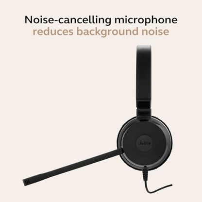 Jabra Evolve 30 II (2025 Edition) Wired Single-Ear Headset with Mic - 3.5mm Jack, USB-A/USB-C Connectivity, with Noise-Canceling Microphone, Works with Online Meeting Platforms - Black