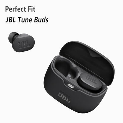Geiomoo Silicone Ear Tips for JBL Tune Buds, Replacement Eartips Earbuds Earpads (Black, L/M/S)