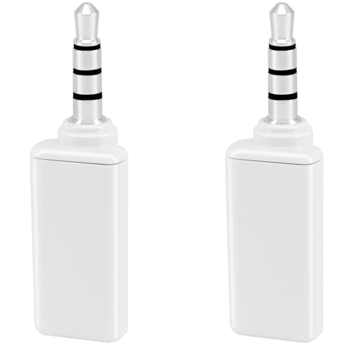 2 Pack USB C to 3.5mm Headphone Jack Adapter, Type C Female to 3.5mm Male Aux Audio Converter Digital DAC Adapter for Microphone Speaker Headset Car Stereo, Compatible with PC Laptop Tablet