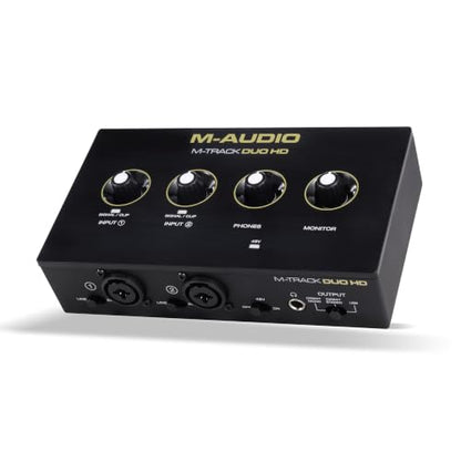 M-AUDIO M-Track Duo HD Recording Studio Pack | 2 XLR/TRS Inputs, 2 TRS Outputs, 24-Bit/192kHz, Condenser Microphone, Studio Headphones, for Creators and Podcasts - size: HD Pack Audio Interface, style: HD Producer Pack