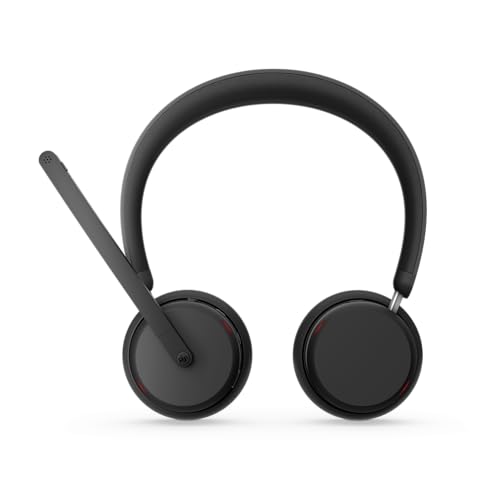 Lenovo Dual Mode Wireless ANC Headset 6550 with USB-A Receiver – Microsoft Teams Certified, Hybrid Active Noise Cancellation, Bluetooth Dual Connectivity, Long Battery Life, Business Headset, Black - color: Black, size: Headset 6550 w/USB-A Receiver