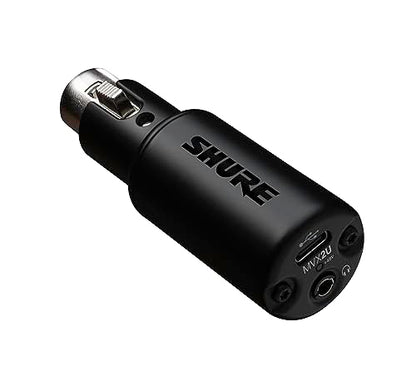 Shure MVX2U XLR-to-USB Audio Interface with Headphone Jack | XLR-to-USB interface with 60dB preamp, zero-latency monitoring, 48V phantom power and 1m USB-C cable