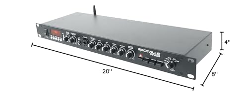 Rockville PPA53 Preamp Pro 1U Pre-Amplifier with Bluetooth/USB | USB Computer Interface, Phono Input, XLR Output, Headphone Output, 3-Band EQ, Low-Cut Crossover, Rack-Mountable, Mic Preamp