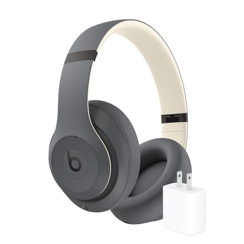 Beats Studio Pro Bluetooth Noise Cancelling Headphones with Apple 20W USB-C Power Adapter - Sand Gray - color: Sand Gray, style: With Power Adapter