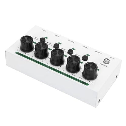 GOTOTOP 4 Channel Headphone Amplifier, Iron Casing Headphone Splitter with 4 Gold Plated Jacks and Individual Volume Control, USB Powered Audio Mixer for Studio Recording Podcast DJ