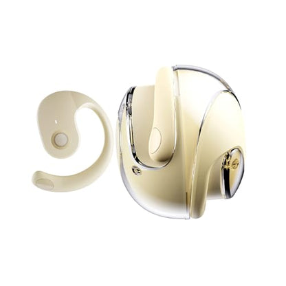 Open Ear Headphones Wireless Bluetooth 5.4, Air Conduction Wireless Bluetooth Earphone, OWS Hanging Earphones with Earhooks and Mic, Open Ear Earbuds IPX5 Waterproof for Sports Gaming Driving(Khaki) - color: Khaki