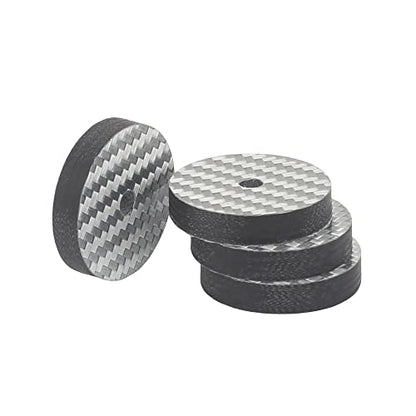 Audiocrast HiFi Speaker Isolation Stand Feet Pads 25x5mm 4X Carbon Fiber Hi-end Speaker Shock Absorber Vibration Dampener Pad Spike Floor Protector for Audio Turntable Subwoofer Amplifier CD DVD AMP - size: 25x5mm