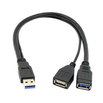 chenyang USB 3.0 Splitter Y Cable USB 1 Male to 2 Female Extra Power Data Extension Cable for 2.5" Mobile Hard Disk - color: 1 Male to 2 Female