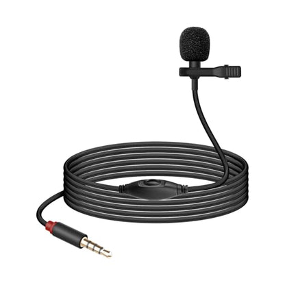 GELRHONR 3.5mm Lavalier Microphone, 3.5mm(1/8") TRRS Plug Invisible Lapel Microphone Wired for Phone, PC, Camera, Audio Recording, Game Streaming 4.9FT (TRRS) - style: TRRS