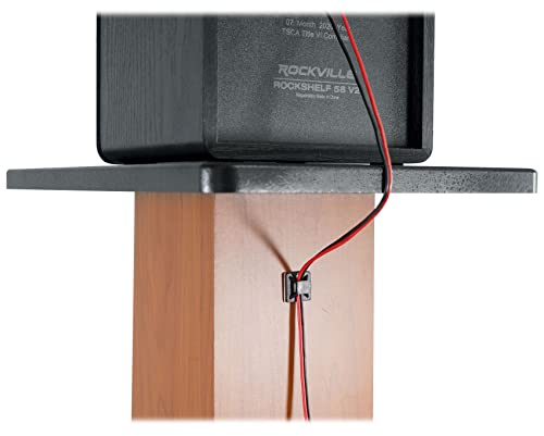 Rockville SS36C Classic Wood Grain 36" Solid Home Speaker Stands Pair | 100 Lbs Capacity, Solid MDF Wood, Not Hollow, Isolation Pads, Brass and Rubber Spikes, 2 Top Platform Sizes, Cable Management - color: Classic Wood-Grain