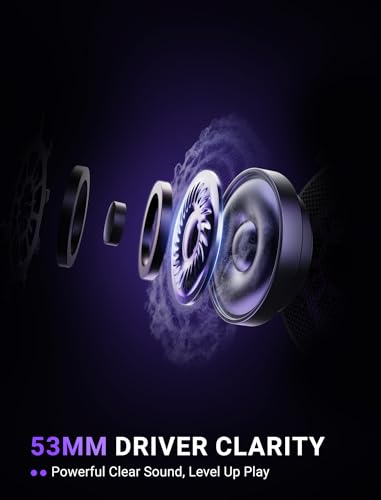 FIFINE H18V Lite Wired Open Back Gaming Headset, for PC, Xbox, PS4/5 | 3.5mm/USB Dual Connectivity, Large 53mm Drivers, Immersive 7.1 Surround, Airy Mesh Earmuffs, Active Noise Canceling Mic - color: Black and purple