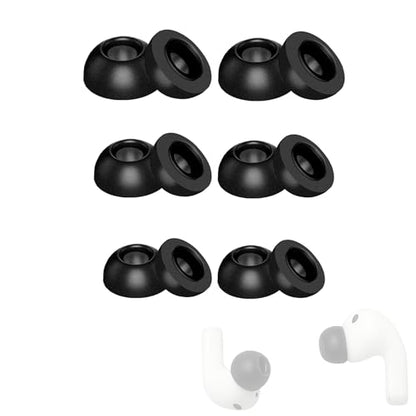 Replacement Memory Foam Ear Tips for Apple AirPods Pro 3 (2025 3rd Gen) - Anti-Slip Earbud Tips for Airpod Pro Ear Tip Replacement with Wax Guard (Black, S/M/L (2 Pairs Each)) - size: S / M / L (2 Pairs Each)
