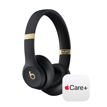 Beats Solo 4 with AppleCare+ for Headphones (2 Years) - Black & Gold - color: Black & Gold, style: With AppleCare+