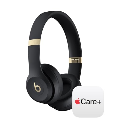 Beats Solo 4 with AppleCare+ for Headphones (2 Years) - Black & Gold - color: Black & Gold, style: With AppleCare+