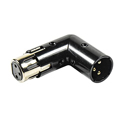 HQRP 3-Pin XLR Angle Adapter Dual Male & Female with 4 Adjustable Angle Positions Right Left and 90 Degree, Compatible with Mixers that Interfere with Other Applications, Durable Metal 3-Pin Connector