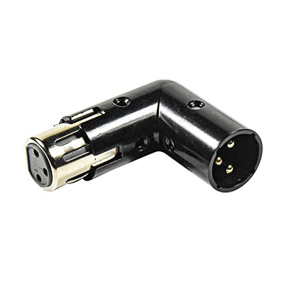 HQRP 3-Pin XLR Angle Adapter Dual Male & Female with 4 Adjustable Angle Positions Right Left and 90 Degree, Compatible with Mixers that Interfere with Other Applications, Durable Metal 3-Pin Connector