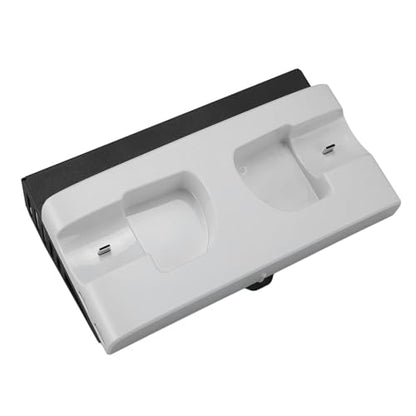Controller Charger Station, Space Saving Wall Mount Dual Charging Dock Dual Stand Charger, Controller Charging Stand with 15 RGB Light Effects Headset Hook 2 USB Ports