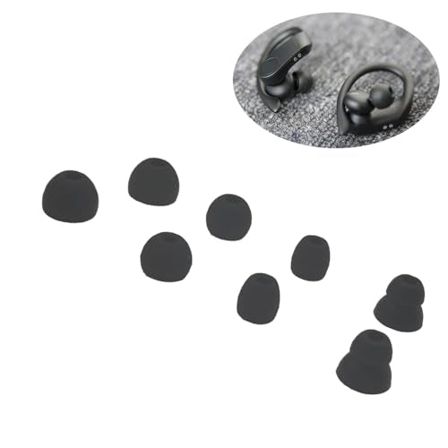 Replacement Eartips Compatible with Powerbeats Pro, Replacement Earbuds Silicone Ear Tips Eargels Set - Small, Medium, Large and Double Flange (4 Pairs) (Black) - color: black