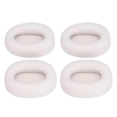 Replacement Earpads, Headphone Ear Cushions, Noise Isolating Memory Foam Soft Protein Leather Headset Ear Pads, 2 Pairs, (White) - color: White