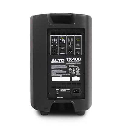 Alto TX408 350W 8" Powered PA Speaker | TWS Bluetooth, 2-Channel Mixer, and Monitor Mode for Bands, DJs, Rehearsals, and Venues - size: 8" PA Speaker
