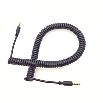 Seadream Auxiliary 3.5mm Coiled TRRS Audio & Microphone Cable Coiled TRRS 3.5mm Audio Cable;4Pole 3.5mm TRRS Male to Male Coiled Aux Cord Cable 3M