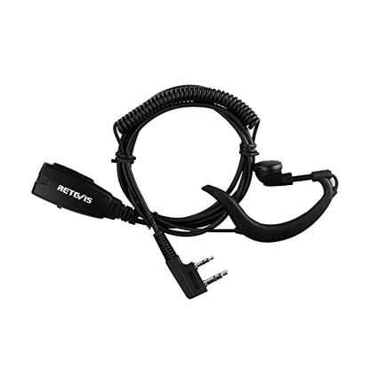 Retevis Hands Free Two Way Radio Headset with Mic, for RT22/RT68/RT21/H777/RT27 | VOX, Coil, G-Type Earhook, Compatible with Pxton, Baofeng BF-888S, Kenwood Walkie Talkie, Walkie Talkie Earpiece(1 Pack)