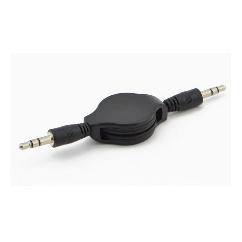 2 Pack Retractable 3.5mm Aux Cable 2.5 Feet Aux Cord Adjustable TRS 3.5mm Audio Cable Male to Male Stereo Auxiliary Input Adapter for Headphone Headset Car Stereo Unit Speaker Amplifer Phone