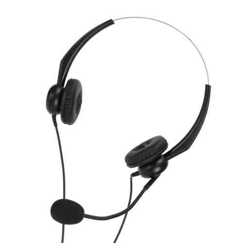 Professional Wired Business Headset Office Headset Telephone with Noise Canceling Microphone Clear Calls Hearing Adjustable Headband for Call Center Business Work (Single 3.5mm Interface) - size: Single 3.5mm Interface