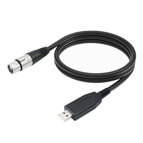 REXUS USB A Male to XLR Female Microphone Cable 6.6 FT, USB to XLR Stereo Audio Cord Link Converter Cable, Plug and Play P&P Audio Adapter for PC, Laptop(UAM2XF_20) - size: 6.6 Feet