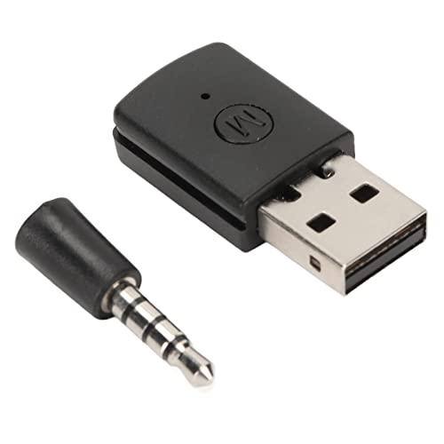 POCREATION Bluetooth USB Adapter for PS5 Gaming, Dual Mode Wireless Audio Transmitter Receiver, Plug & Play Bluetooth Dongle for Console Voice Chat, PS5 Controller, PC, 3.5mm Mic, Long Range