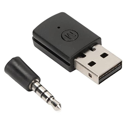 POCREATION Bluetooth USB Adapter for PS5 Gaming, Dual Mode Wireless Audio Transmitter Receiver, Plug & Play Bluetooth Dongle for Console Voice Chat, PS5 Controller, PC, 3.5mm Mic, Long Range
