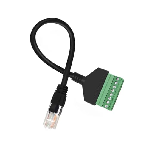 2Pcs RJ45 Male to 8Pin Screw Terminal Block Converter Ethernet Extender Network Adapter 1.97ft/60cm 8P8C Breakout Board Cable for Cat5 /6/7 AV CCTV Digital Internet CABLE-RJ45-8P-M - color: CABLE-RJ45-8P-M