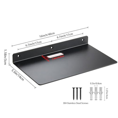 Small Wall Shelf,3.0mm Aluminum Alloy Small Floating Shelf,for Bathroom, Bedroom, Living Room, Kitchen,Office(16 inch Floating Shelf) - size: 16 inch floating shelf