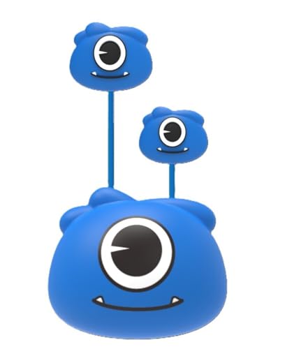 Jellie Drops Wired Earbuds for Kids, Featuring Colorful Characters. Silicone Storage case, 3.5mm aux, USB C Adapter, Volume Control, School Ready, Cute, Lightweight, and Compact. (Blue) - color: Blue