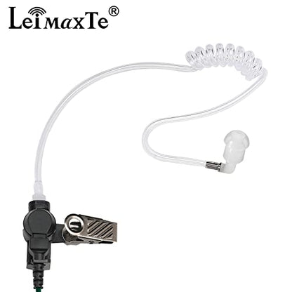 Two Way Radio Headset Compatible with Baofeng, Kenwood 2 Pin Walkie Talkie Surveillance Acoustic Tube Earpiece with Mic PTT, Camouflage Cable - color: Camouflage Cable