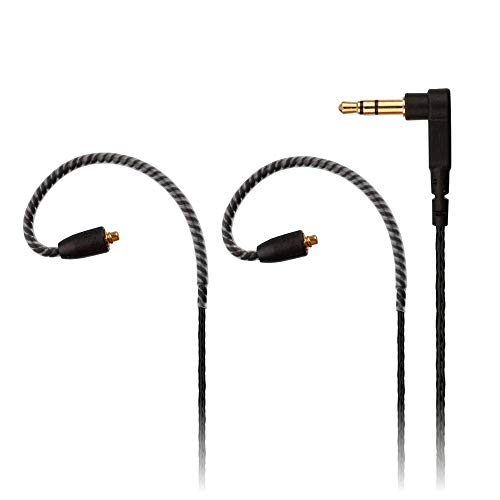 Headphone Extension Cable MMCX Audio Cord 3.5mm Plug comptatible with Shure SE215 SE315 SE846 Black