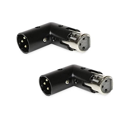 2-Pcs 3-PIN XLR Angle Adapter Adjustable Male to Female, XLR 90 Degree, 4 Adjustable Angle Positions - size: 2-Pcs