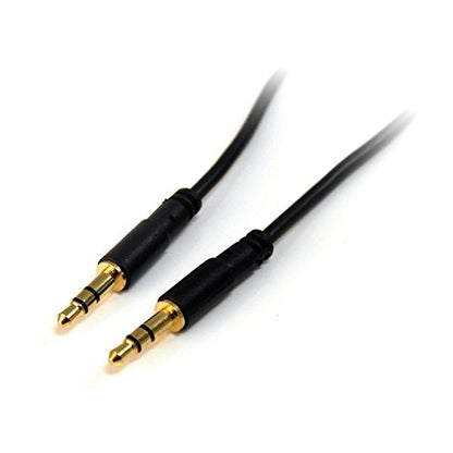 StarTech 3ft Slim 3.5mm Audio Cable, Male to Male, Aux Cable (MU3MMS) | AUX Cable, AUX Cord, Headphone Cable, Auxiliary Cable - size: 3 ft, style: Straight
