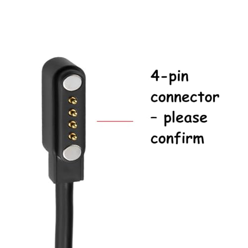 Replacement Magnetic Charging Cable for Bone Conduction Headphones, USB Charger Cord for 4-pin Interface Bone Conduction Headphones, Smartbands, and Smartwatches (7.62mm Pitch) - size: 1 Pack
