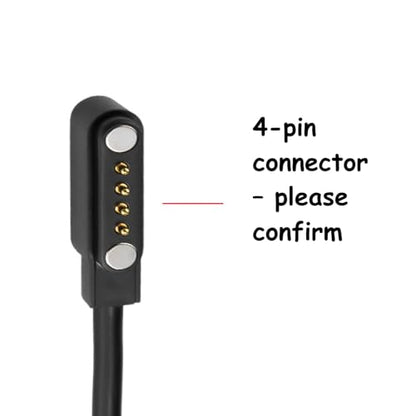 Replacement Magnetic Charging Cable for Bone Conduction Headphones, USB Charger Cord for 4-pin Interface Bone Conduction Headphones, Smartbands, and Smartwatches (7.62mm Pitch) - size: 1 Pack