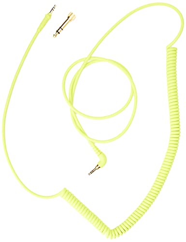 AIAIAI Coiled neon Yellow 1.5m Thermo Plastic Cable with Soft Touch Surface - color: Neon Coiled + Adapter